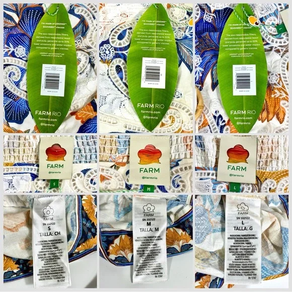 Farm Rio Lace Trim Romper Off-White Summer Flowers Small Medium Large NWT - Picture 10 of 17